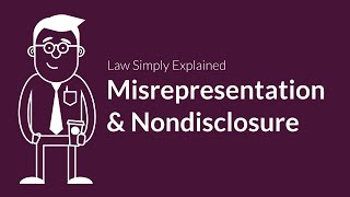 Misrepresentation and Nondisclosure  Contracts  Defenses amp Excuses [upl. by Nolyat426]