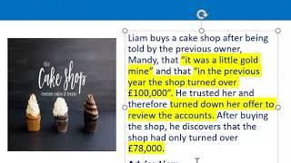 How to apply misrepresentation Liam cupcake scenario [upl. by Lahcim]