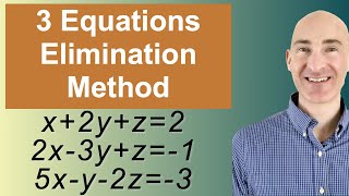 Solving Systems of 3 Equations Elimination [upl. by Notirb824]