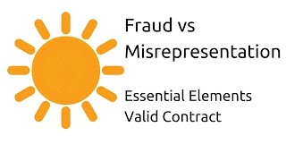 Fraud vs Misrepresentation  Other Essential Elements of a Valid Contract  CA CPT  CS amp CMA [upl. by Karlan]